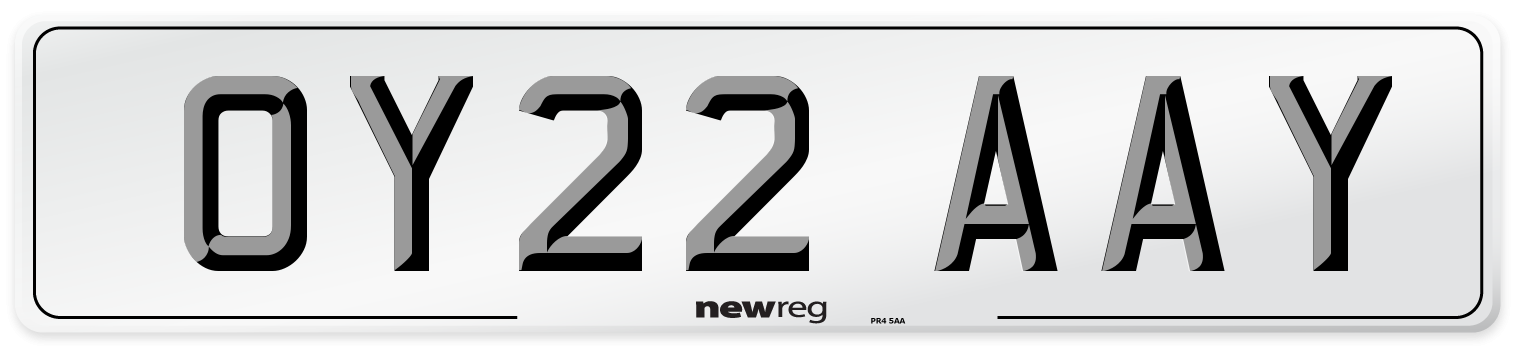 OY22 AAY Number Plate from New Reg